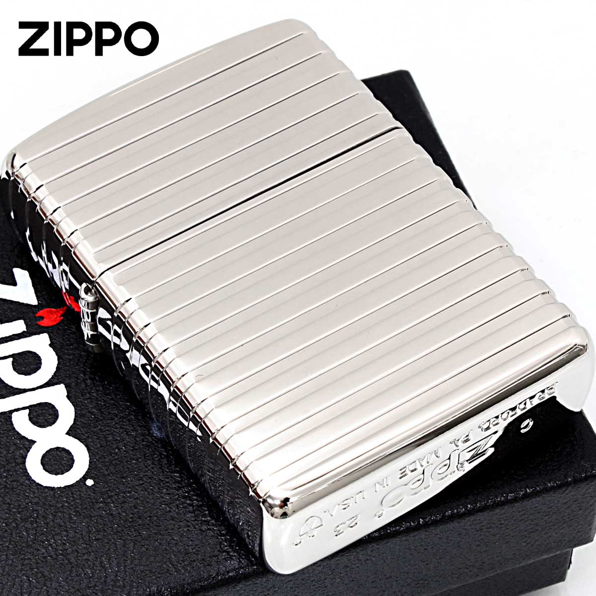 Zippo ジッポー ARMOR アーマー ホリゾンタルストライプ Horizontal Stripe ダイアノシルバー DS