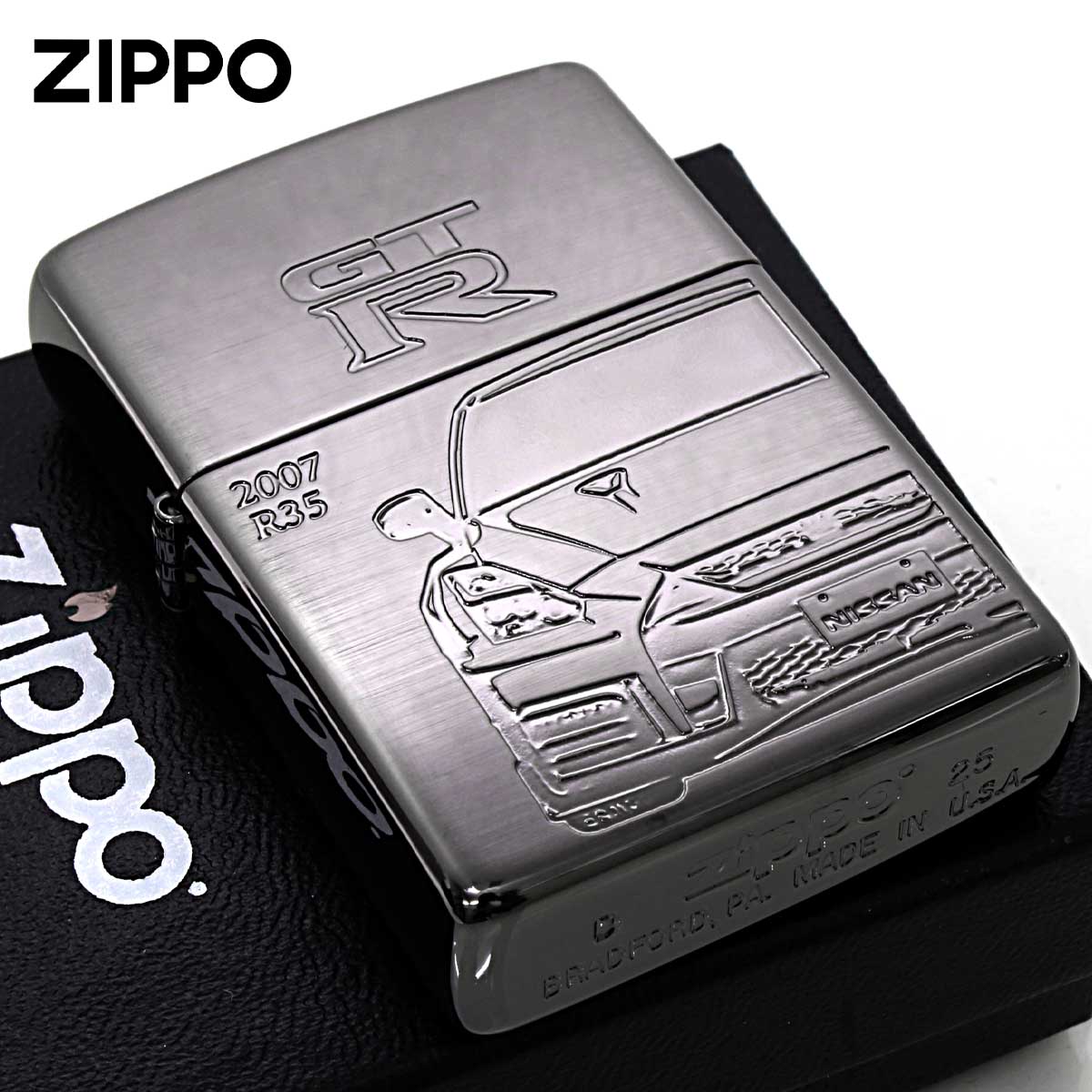 Zippo ジッポー スカイライン GT-R 日産 自動車 NISSAN SKYLINE オフィシャルライセンス品 R35-BK