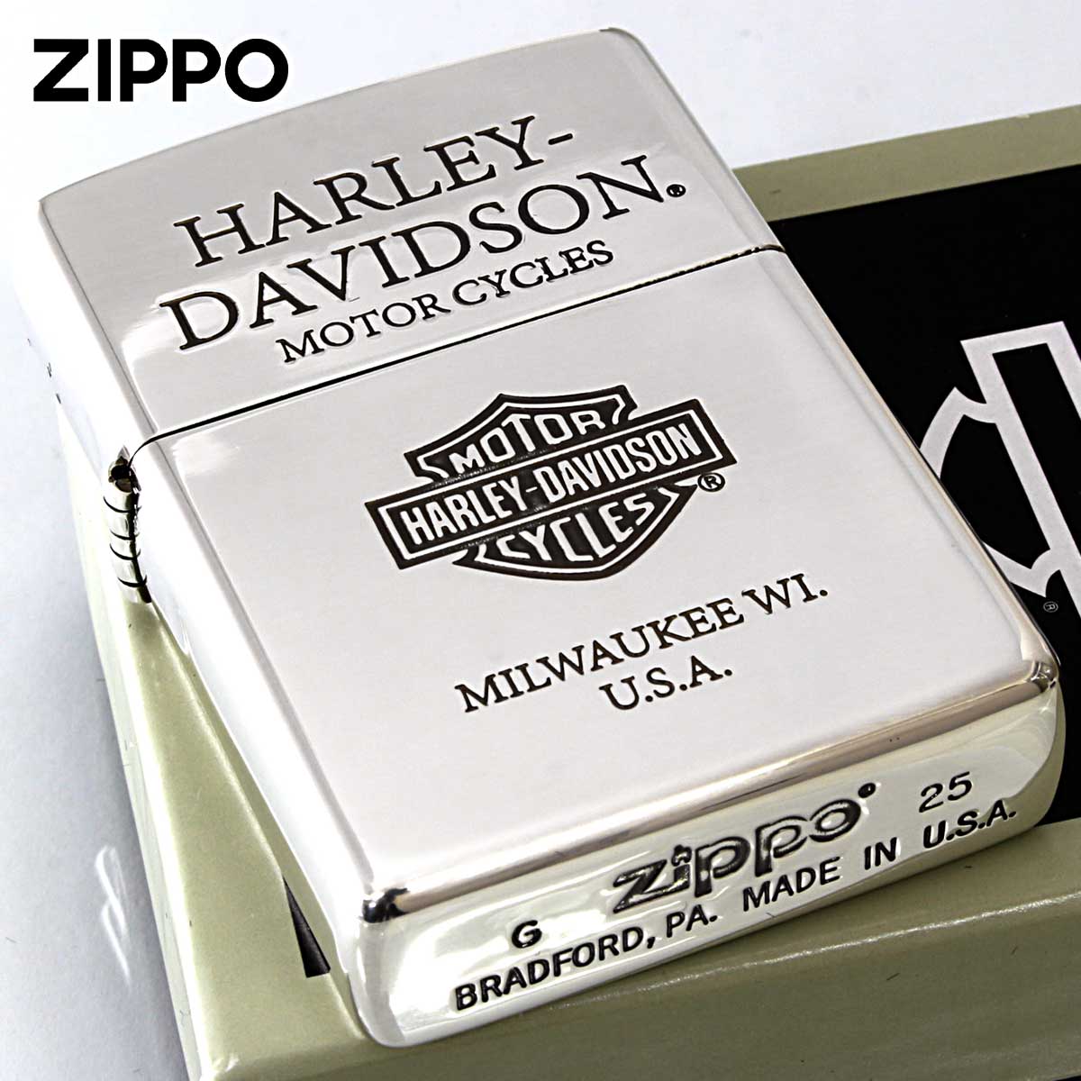 Zippo ジッポー ハーレーダビッドソン バイク 二輪 モーターサイクル Harley Davidson バー＆シールド HDP-81