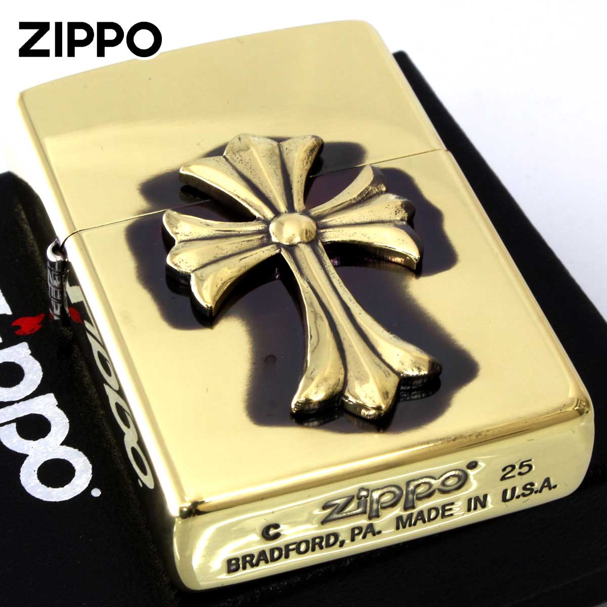 Zippo ジッポー クロスメタル 十字架 Cross Metal ブラス BSイブシ