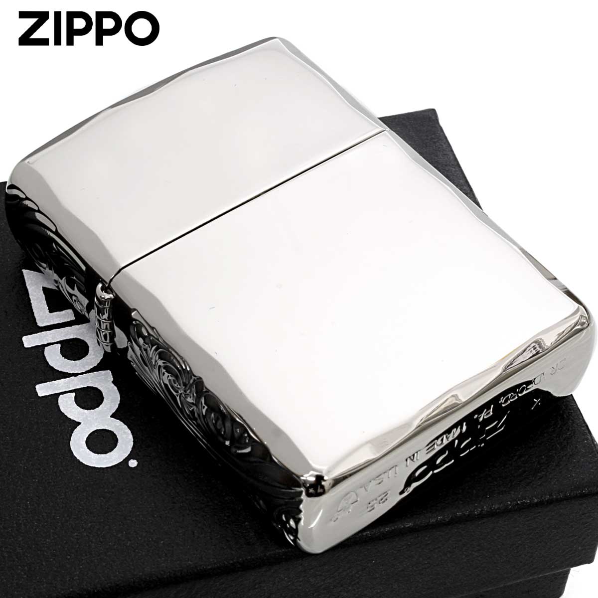 Zippo ジッポー ARMOR アーマー 3面 流水紋 コーナーシャインレイカット ニッケル Ni