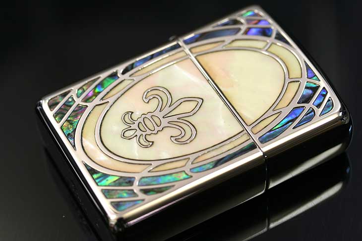 ZIPPO アーマー インレイド シェル クロス モチーフ