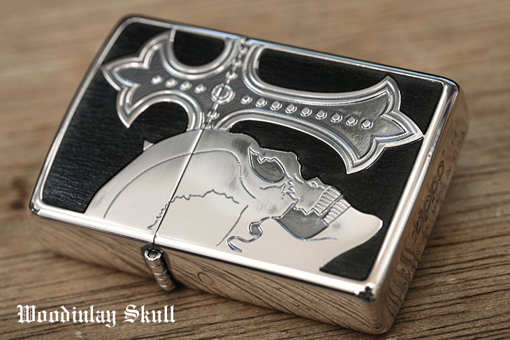 Zippo ジッポー Skull with Cross Wood SCW-A