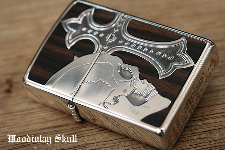 Zippo ジッポー Skull with Cross Wood SCW-B