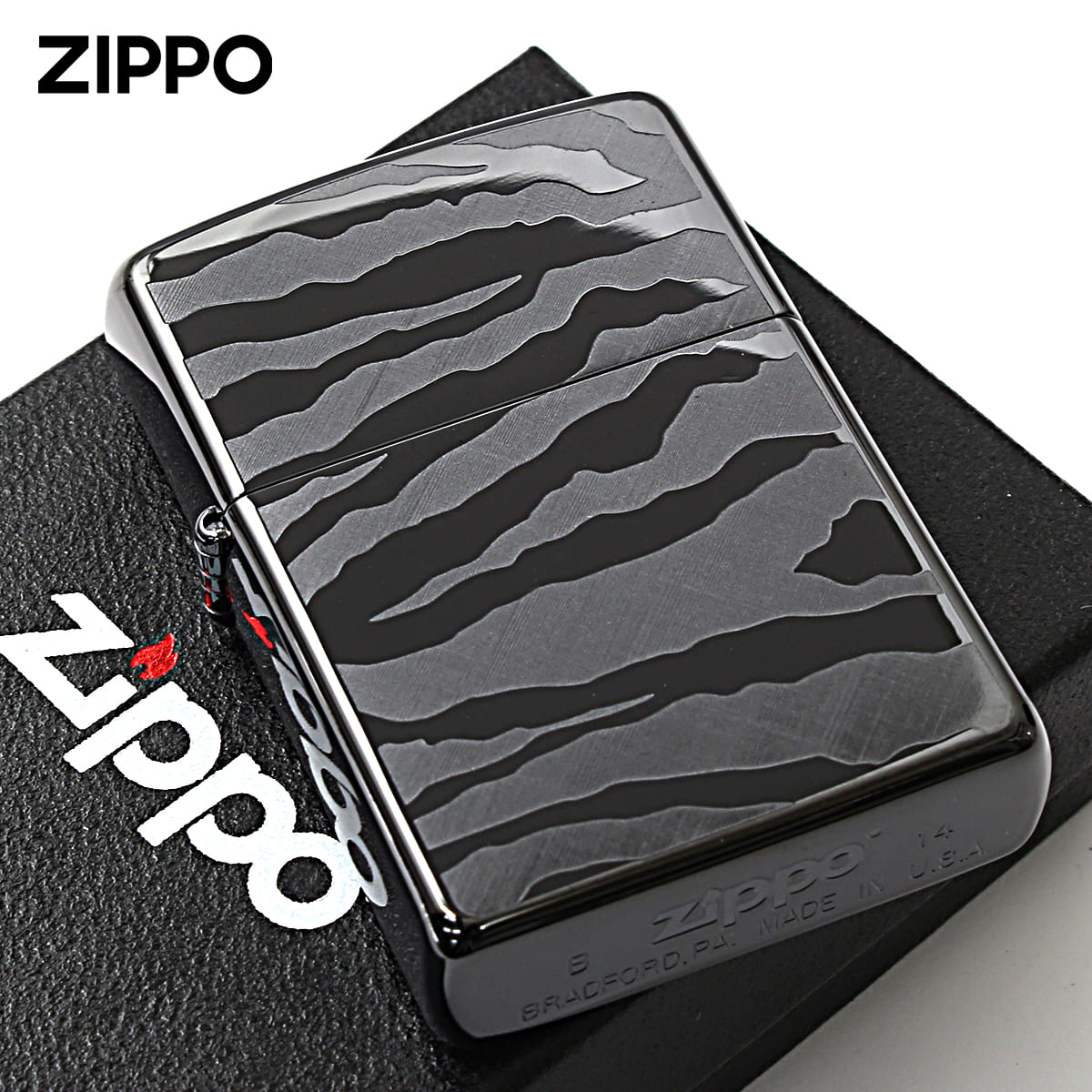 Zippo ジッポー ゼブラ アニマル柄 ブラック チタンコーティング Titanium Coating Series Ti-BK-Z（D） メール便可