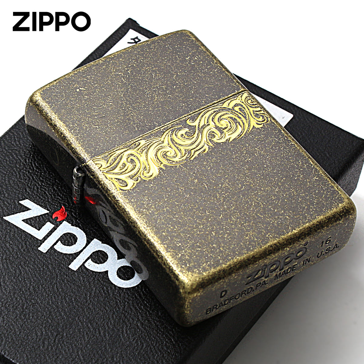 Zippo ジッポー タトゥー ライン ブラスバレル TATTOO LINE BB2 メール便可