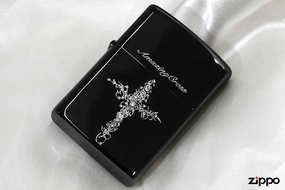 Zippo ジッポー Amazing Heart&Cross アメージングクロス BK メール便可