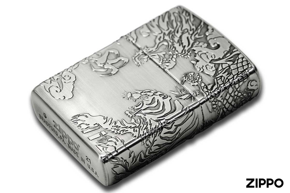 Zippo ジッポー 4面連続デザイン 龍虎 Dragon and Tiger NI