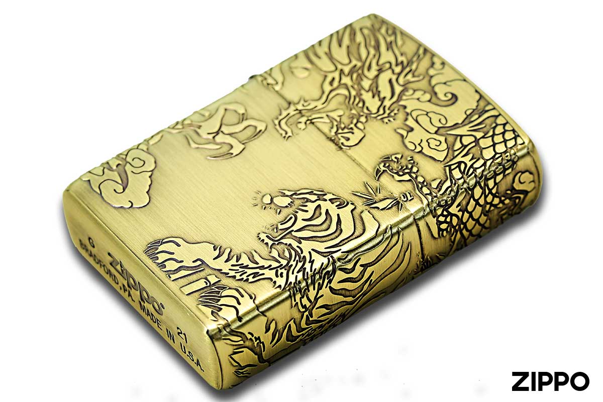 Zippo ジッポー 4面連続デザイン 龍虎 Dragon and Tiger BS