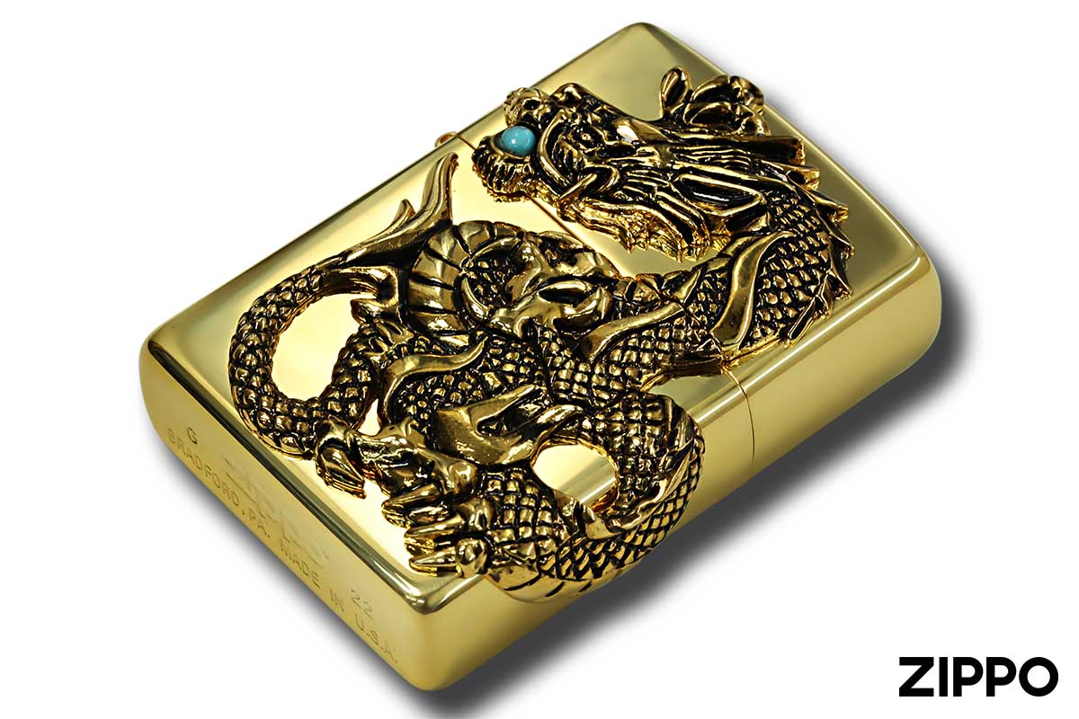 Zippo ジッポー 限定100個 DRAGON METAL Turquoise ドラゴンメタル ターコイズ ゴールド