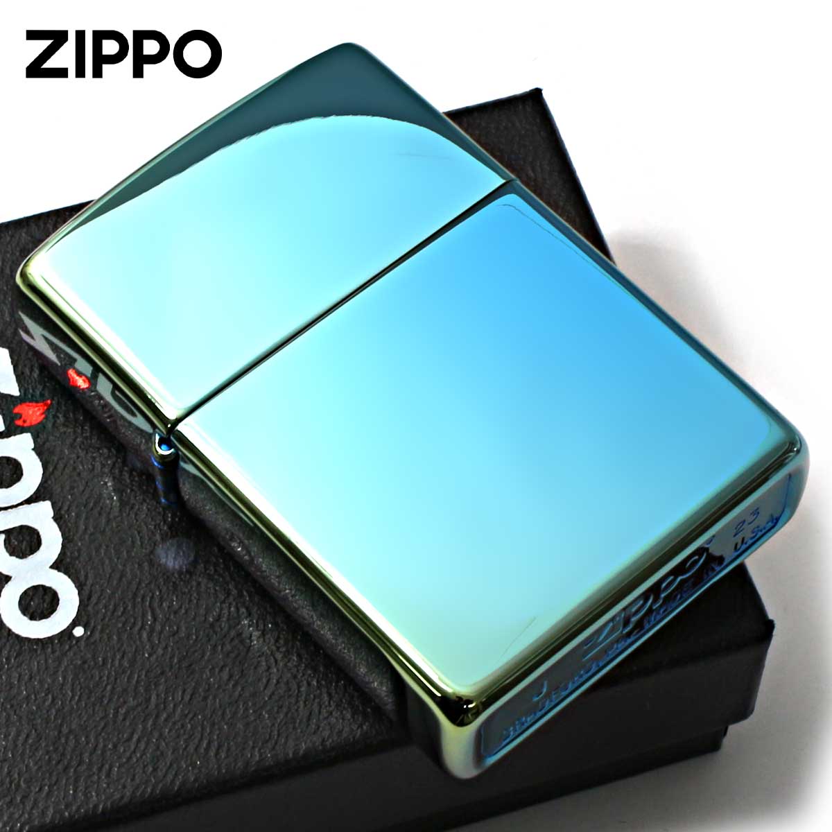 Zippo ジッポー 無地 ティール 鏡面 ポリッシュ High Polish Teal 49191 メール便可