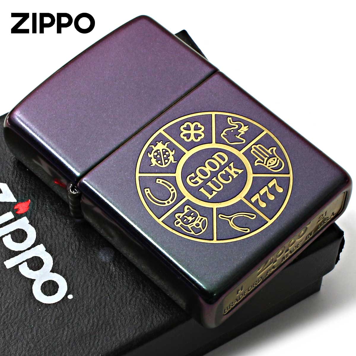 Zippo ジッポー ラッキー シンボル 幸運 Lucky Symbols 玉虫色 Zippo ジッポー ラッキー シンボル 幸運 Lucky Symbols 玉虫色
