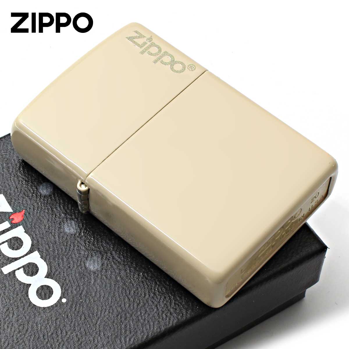 Zippo ジッポー ベージュ ジッポ ロゴ Flat Sand 塗装 49453ZL メール便可