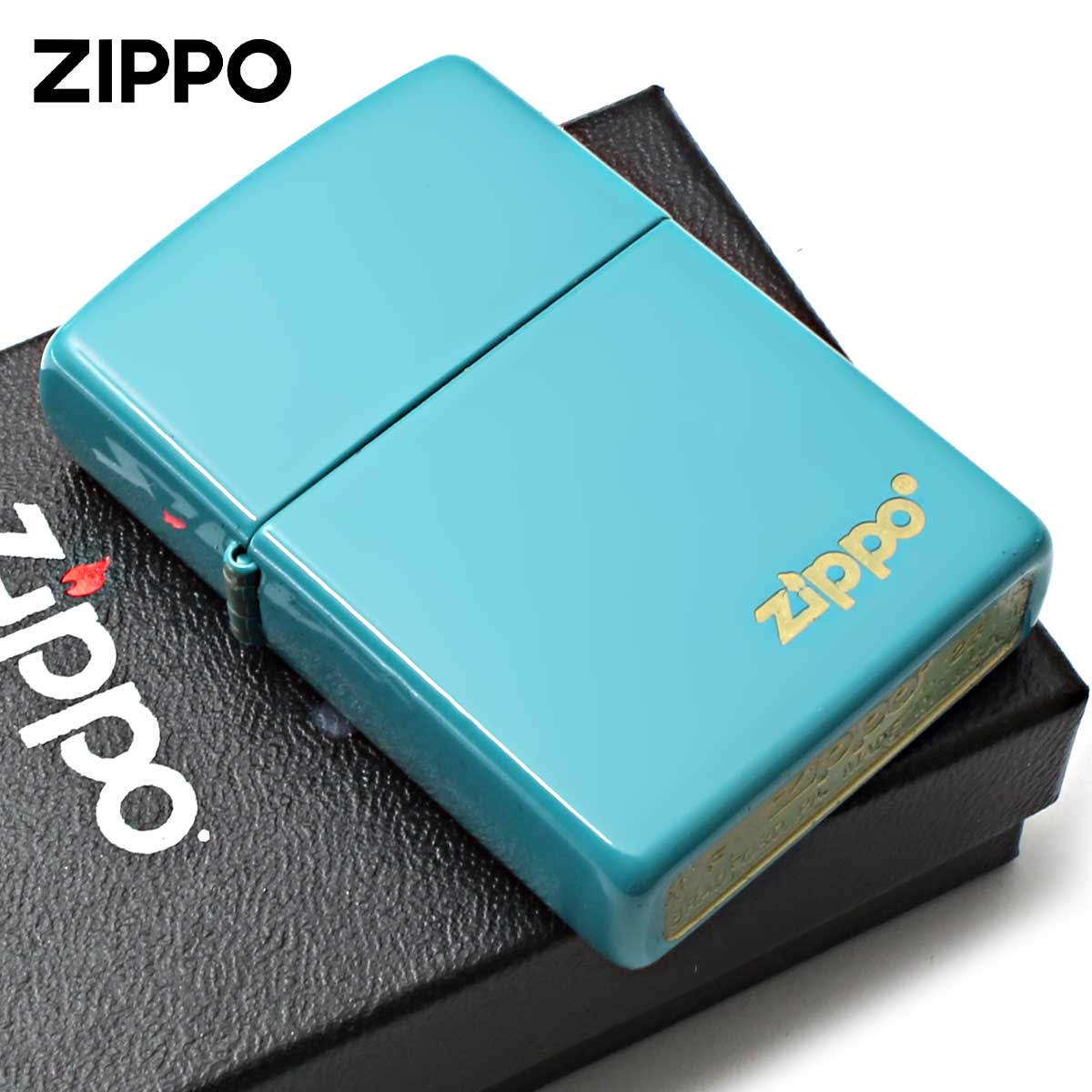Zippo ジッポー ターコイズ ジッポ ロゴ Flat Turquoise 塗装 49454ZL メール便可