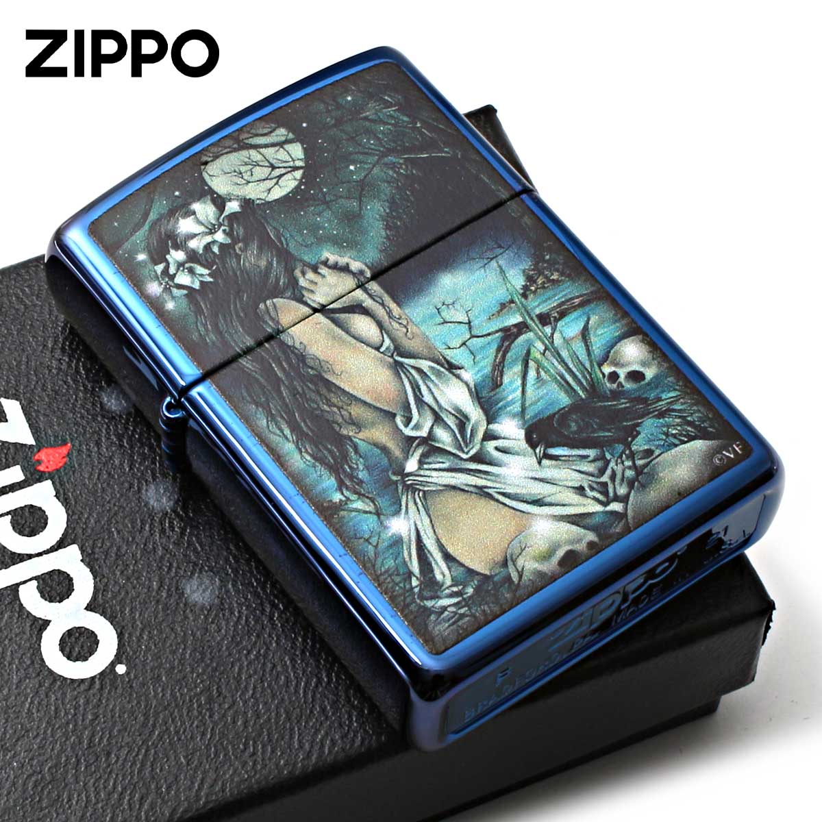 Zippo ジッポー ヴィクトリア・フランセ Victoria Frances High Polish Blue 鏡面 ポリッシュ ブルー 49764 メール便可