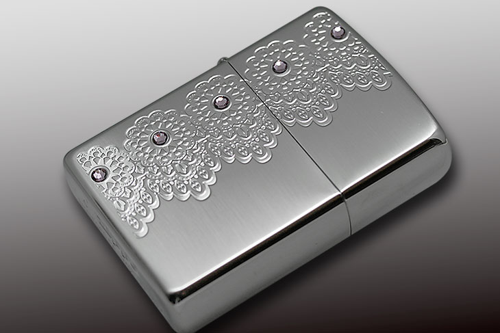 Zippo ジッポー Shiny Lace プラチナヘアライン
