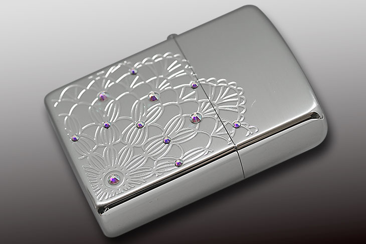 Zippo ジッポー Shiny Lace Circle プラチナヘアライン