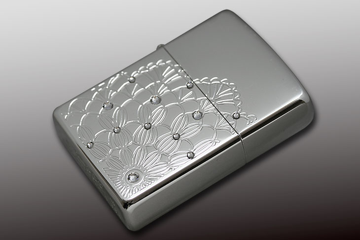 Zippo ジッポー Shiny Lace Circle 銀ミラー