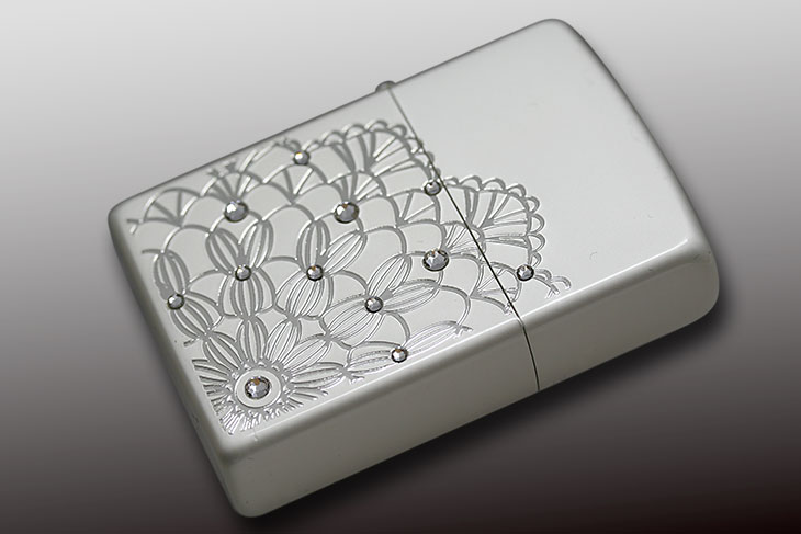 Zippo ジッポー Shiny Lace Circle ホワイトパール