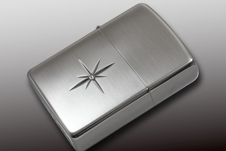 Zippo ジッポー Shiny Cross Cut L  プラチナヘアライン