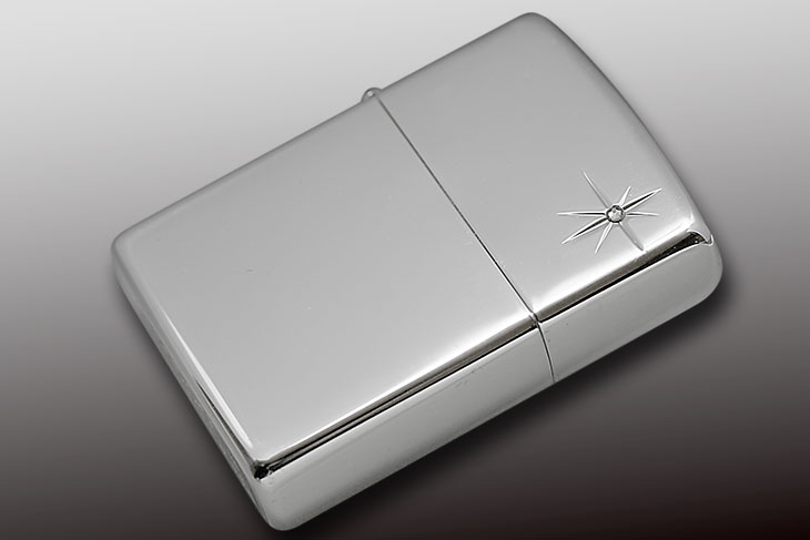 Zippo ジッポー Shiny Cross Cut S  銀ヘアライン
