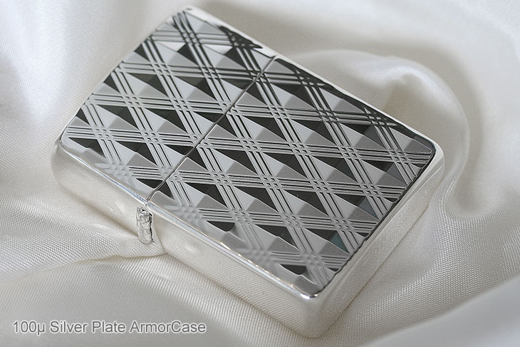 Zippo ジッポー 銀100μ彫刻アーマー ダイアゴナル