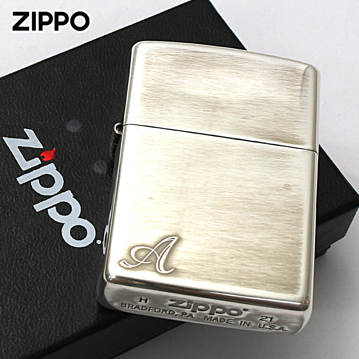 Zippo ジッポー アルファベット イニシャル The alphabet A シルバーいぶし 80009 メール便可