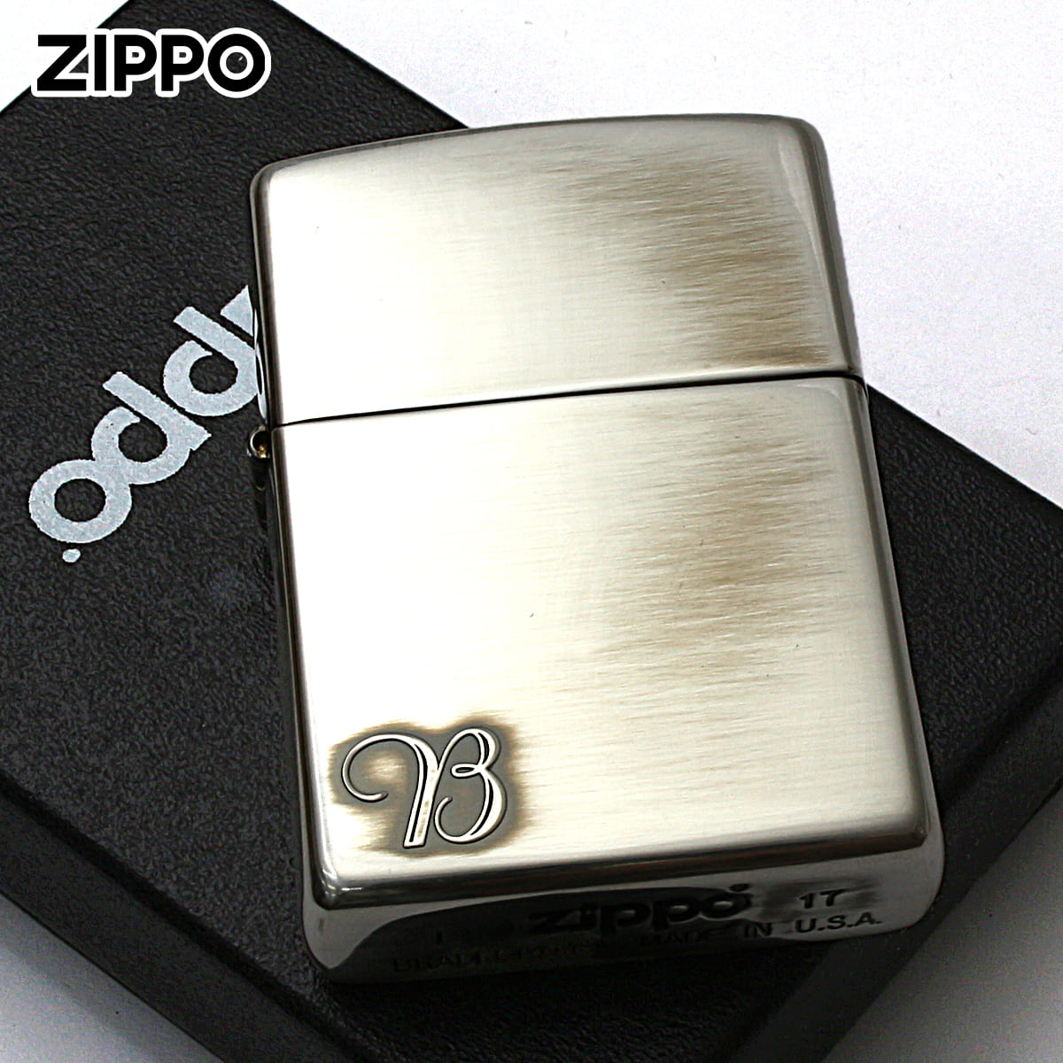 Zippo ジッポー アルファベット イニシャル The alphabet B シルバーいぶし 80010 メール便可