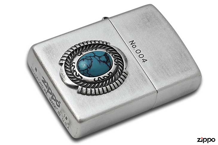 Zippo ジッポー Turquoise Style ターコイズスタイル イミテーションストーン ナンバー付き 80052 メール便可