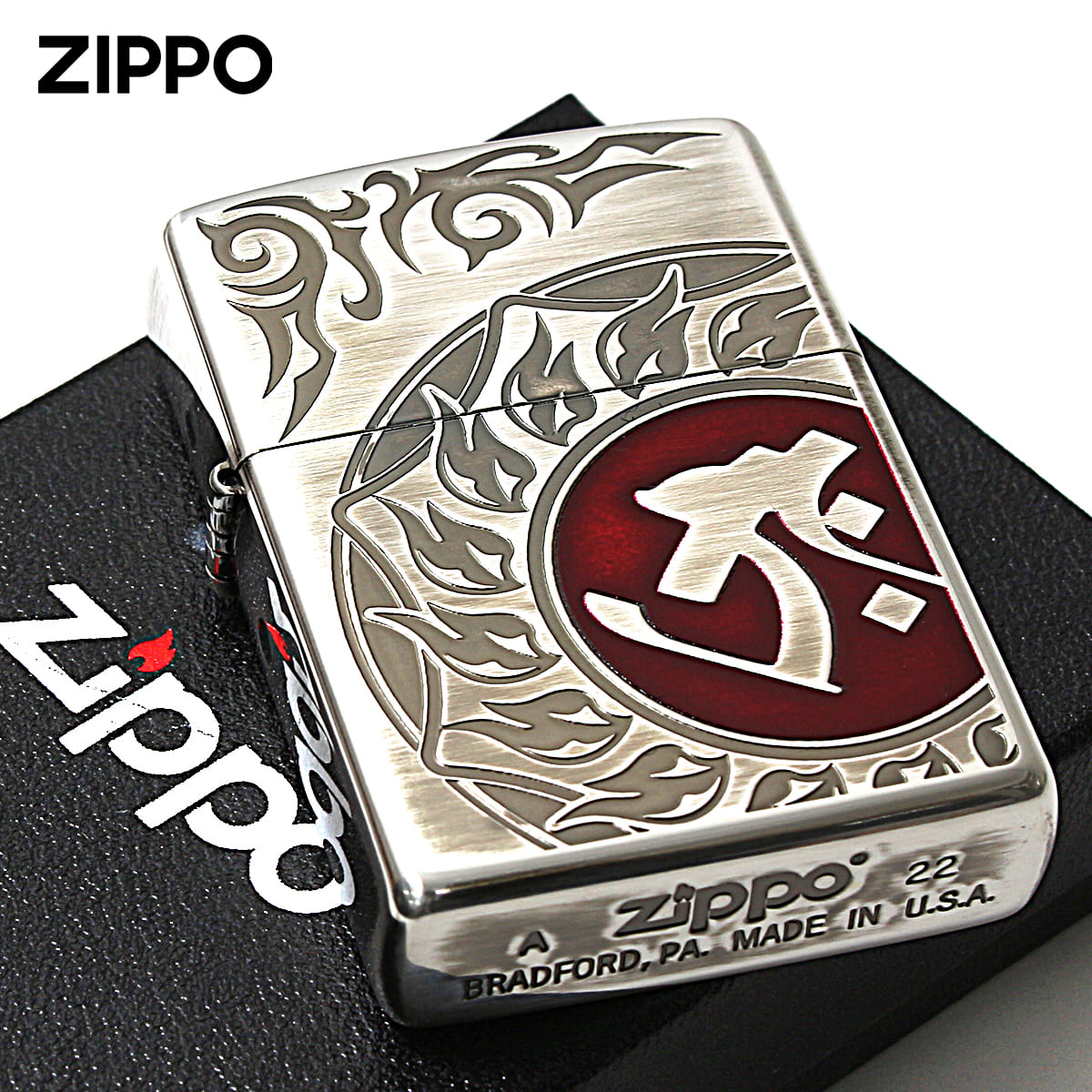 Zippo ジッポー 梵字 bonji タラーク 銀メッキいぶし 80036 メール便可
