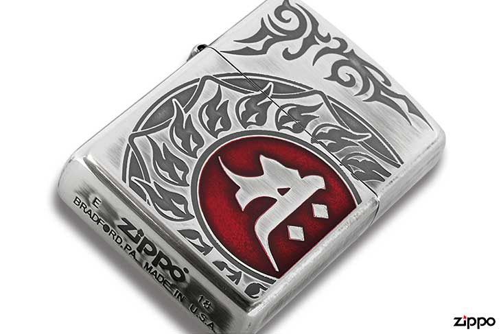 Zippo ジッポー 梵字 bonji サク 銀メッキいぶし 80040 メール便可