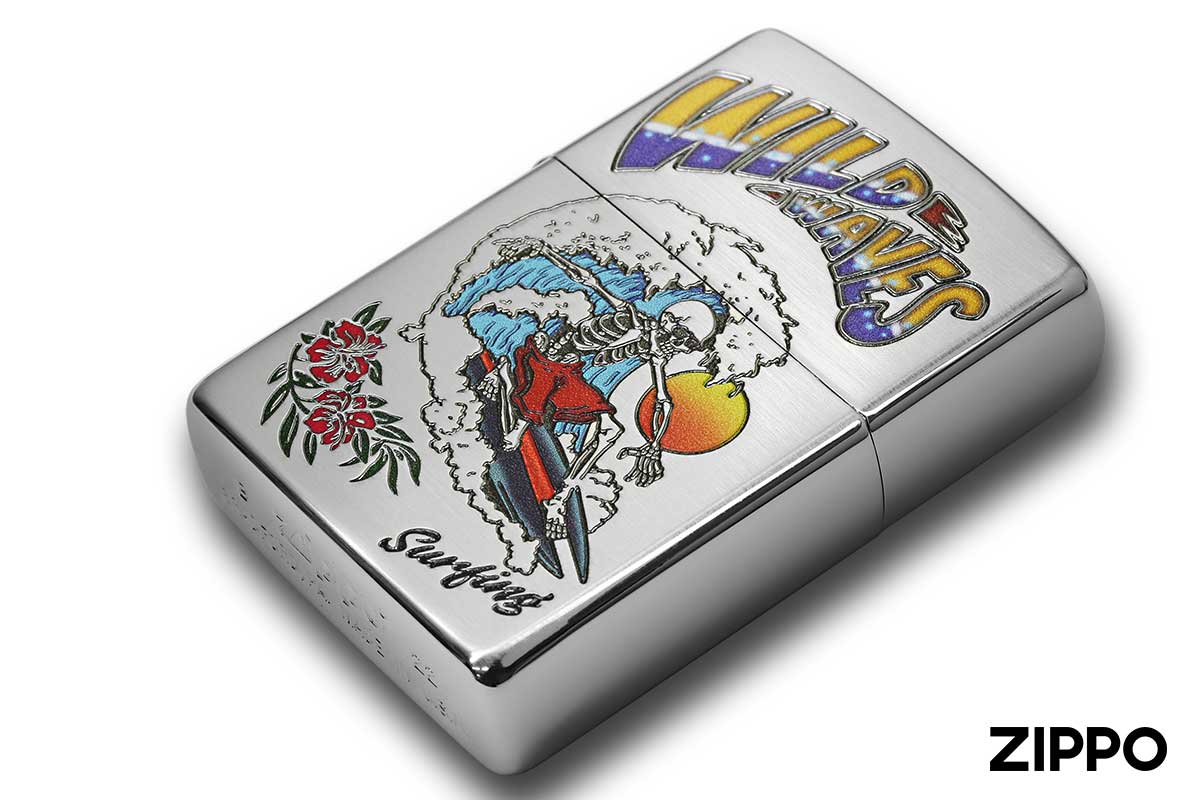 Zippo ジッポー Surfing Skull サーフィン スカル 80063 メール便可