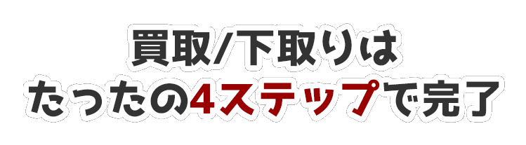 買取/下取りはたったの4ステップで完了のイメージ